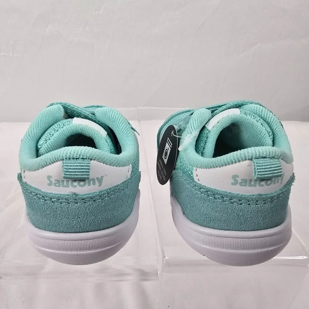 Saucony Girl's Sneakers Girl's 4 Wide Jazz Riff Turquoise White SL163016 NIB